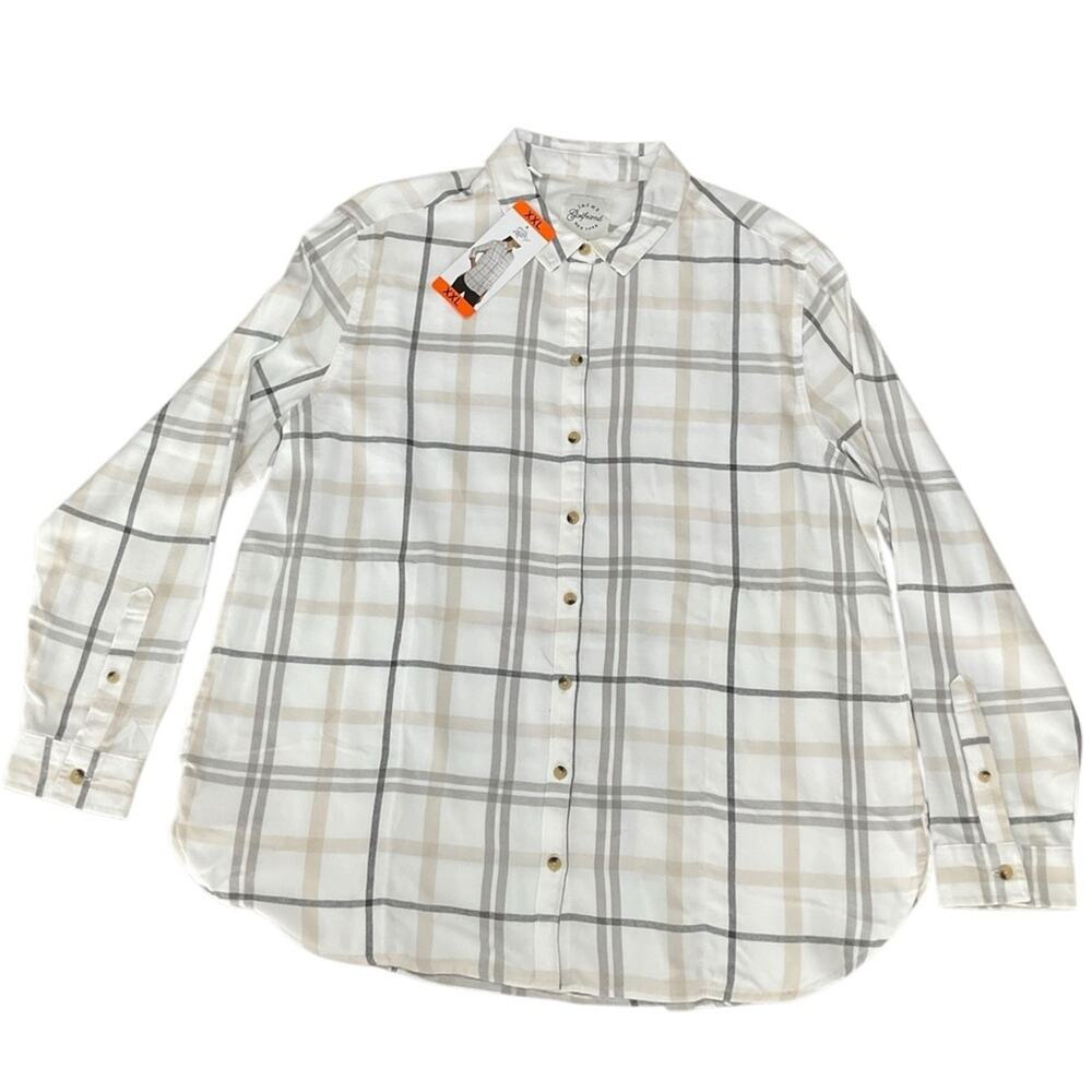 Jachs Women's Flannel Button Plaid Shirt Size XXL NWT